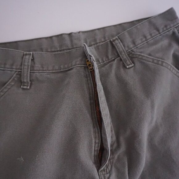 Vintage Rustler Olive Green Carpenter Dungaree Heavyweight Denim Jeans 32X32 - Picture 6 of 16